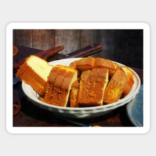 Food - Plate With Sliced Bread and Knives Sticker